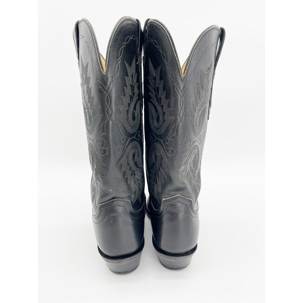 Lucchese 1883 Women’s 8 Black Burnished Buffalo Snip Toe Western Cowgirl Boots - Picture 7 of 11